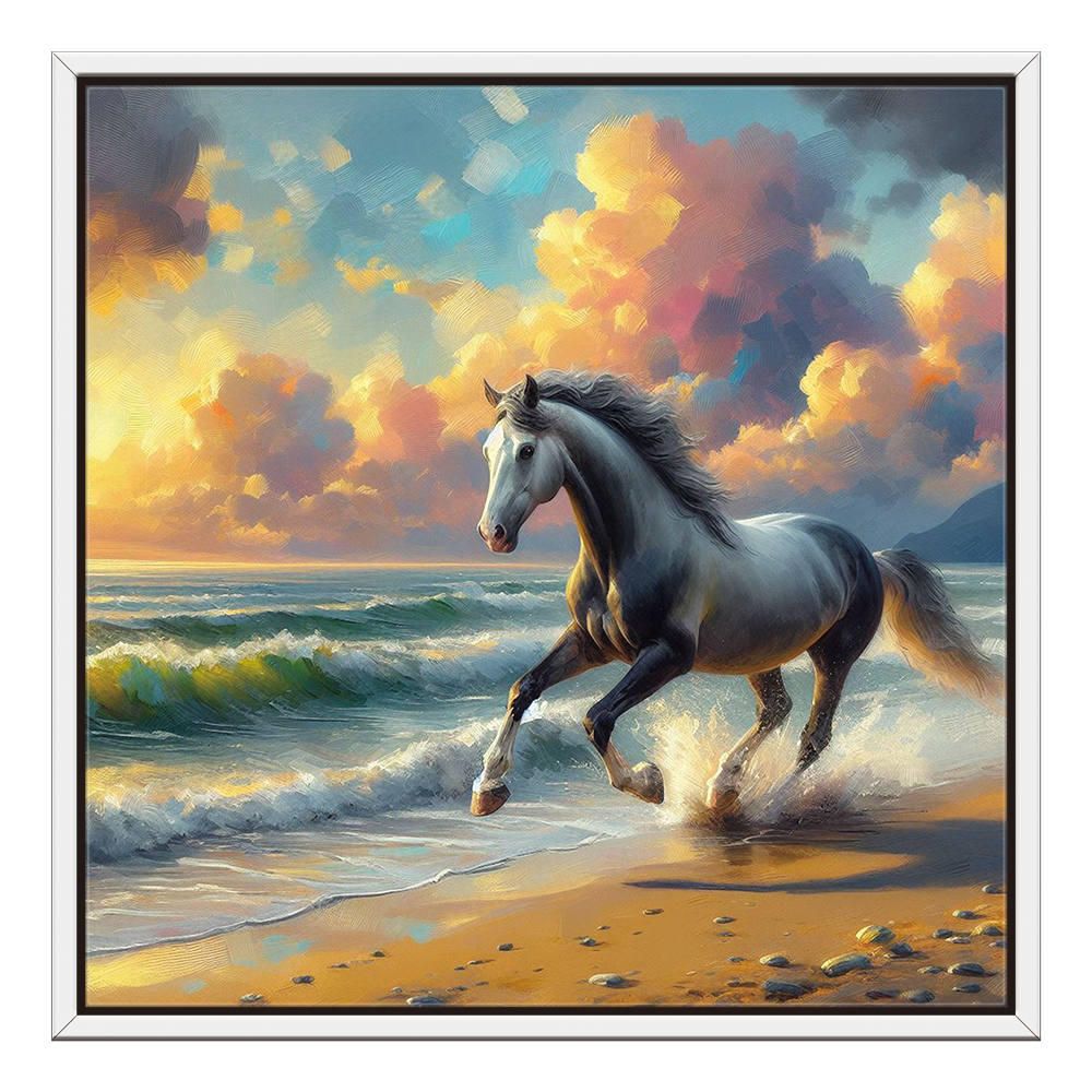 Majestic Horses Seaside Sprint Canvas