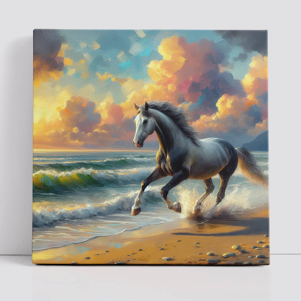 Majestic Horses Seaside Sprint Canvas