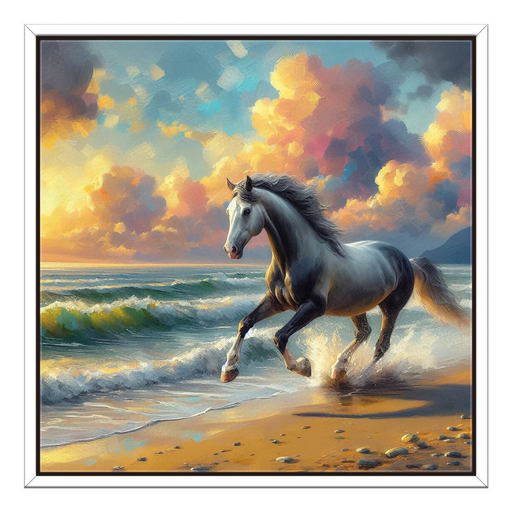 Majestic Horses Seaside Sprint Canvas