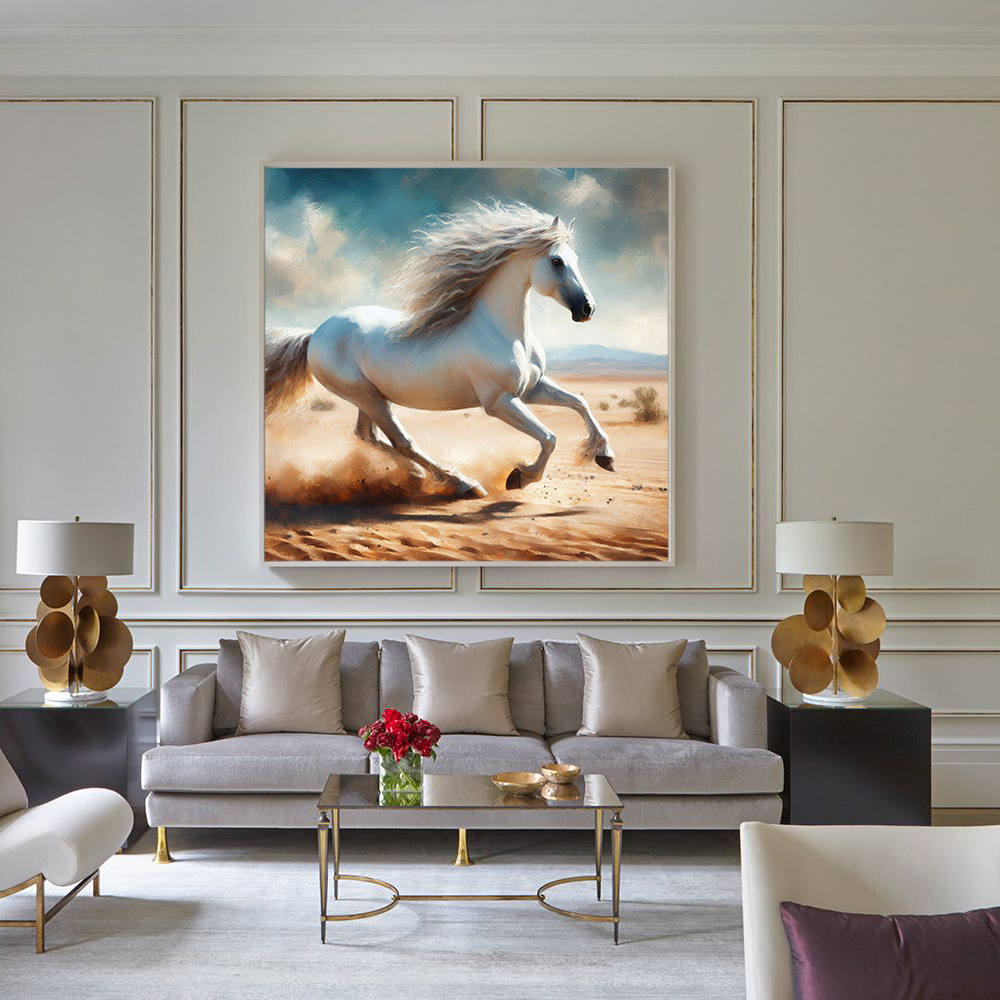 A Majestic White Horses Dynamic Wall Art