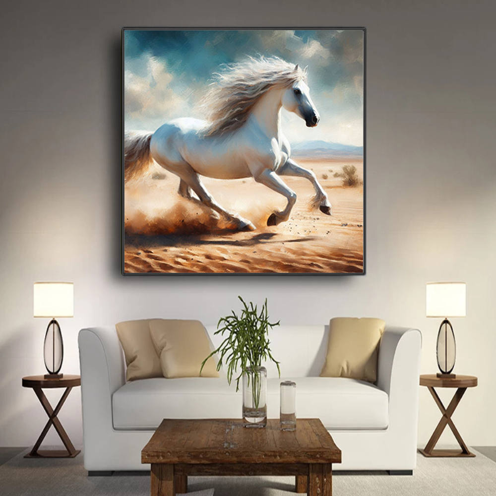 A Majestic White Horses Dynamic Wall Art