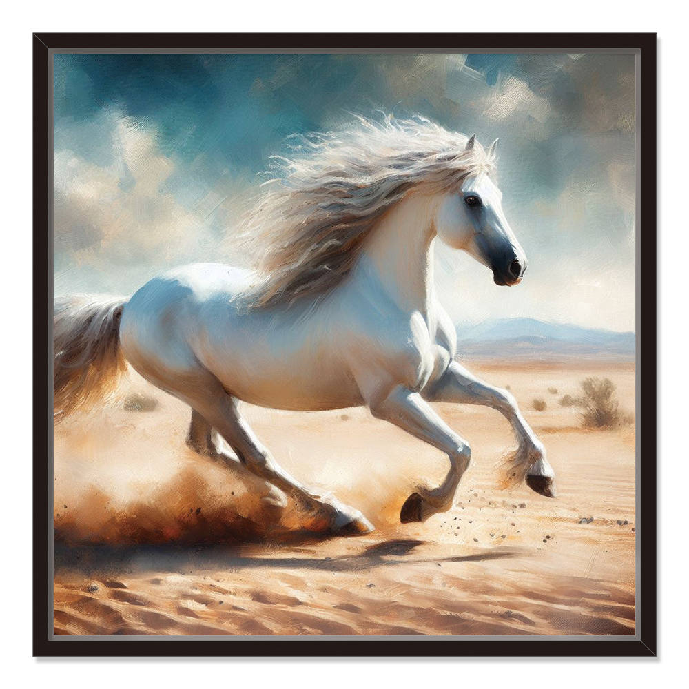 A Majestic White Horses Dynamic Wall Art