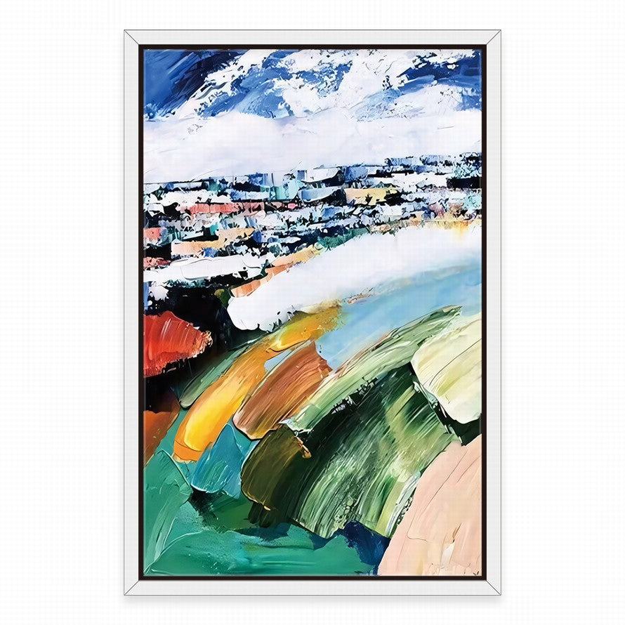 City Escape with Mountain Views Abstract Painting