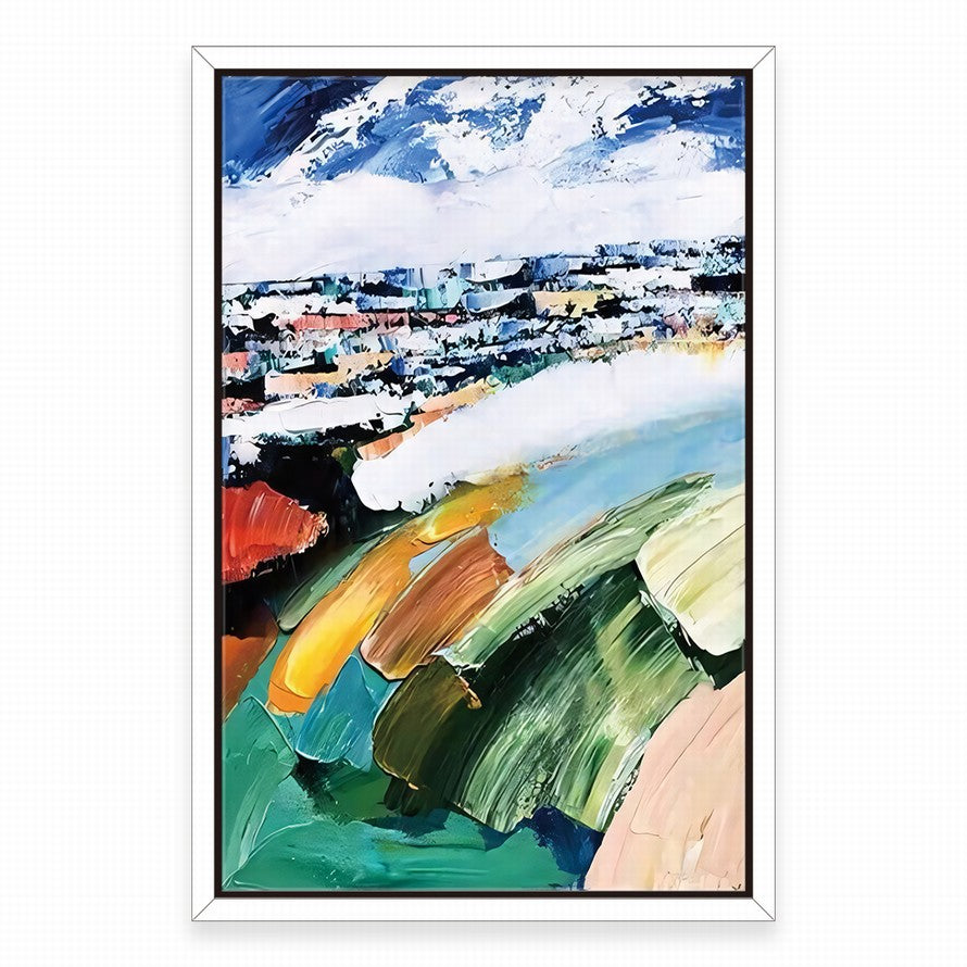 City Escape with Mountain Views Abstract Painting