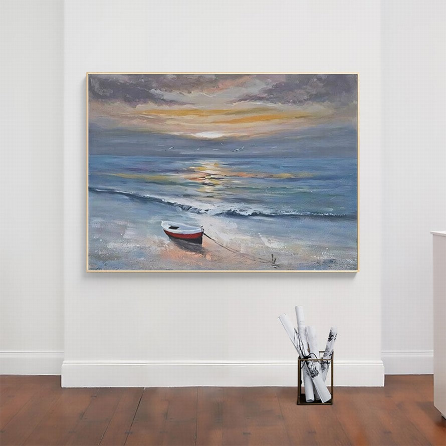 Sailing into Sunset Dreams Oil Canvas