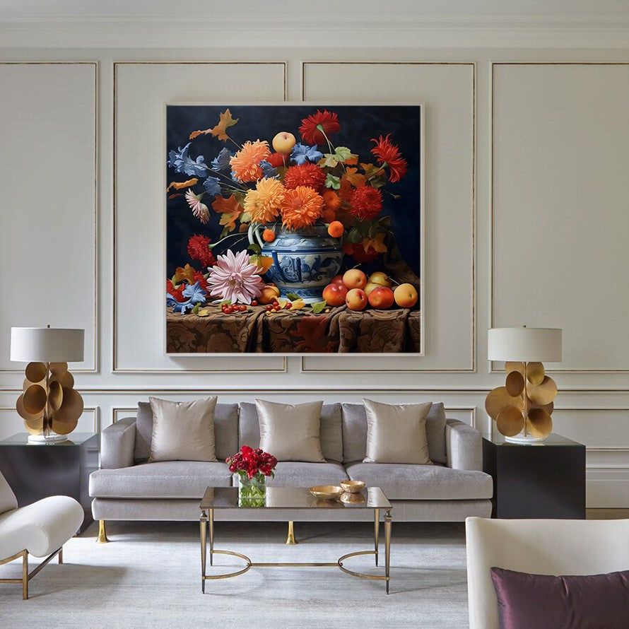 Floral Elegance, Fruitful Abundance Canvas