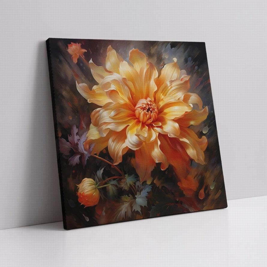 Bloom of Fiery Hues Oil Canvas