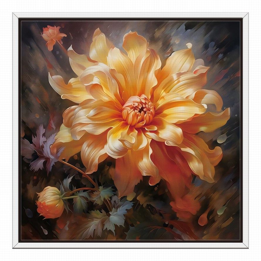 Bloom of Fiery Hues Oil Canvas