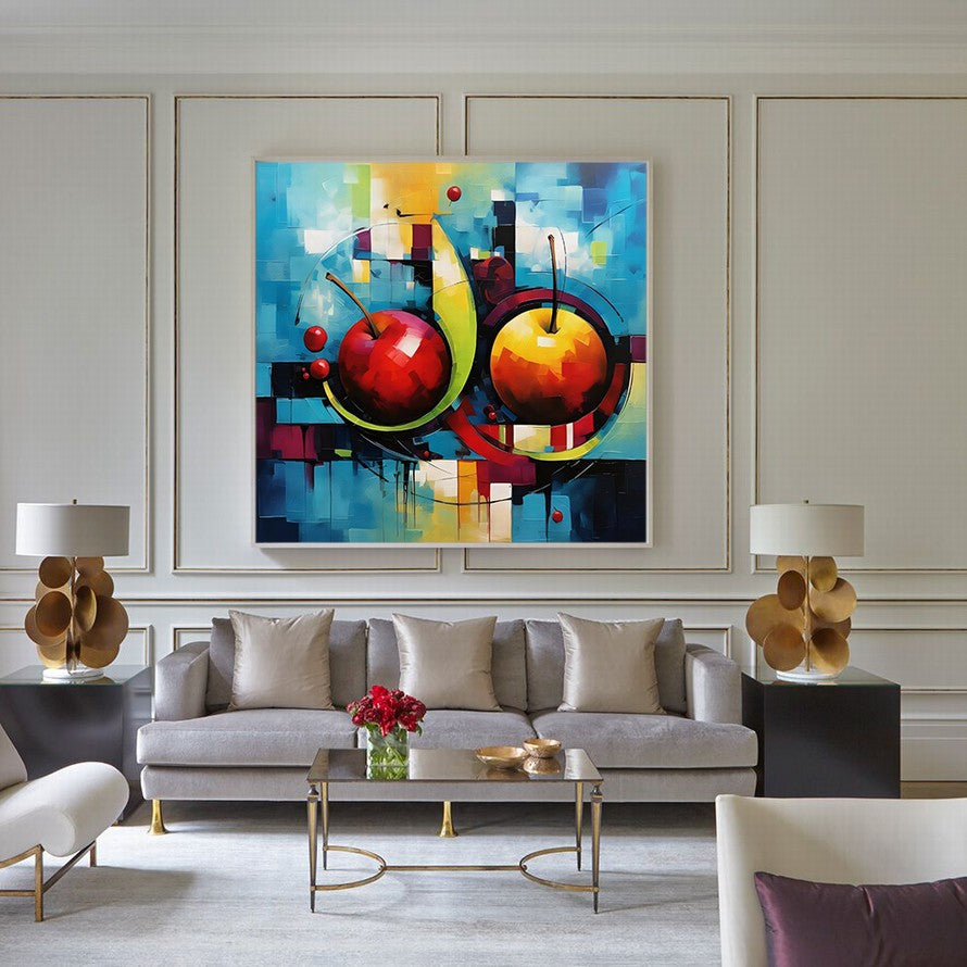 Whispers of Verdant Apples Oil Canvas