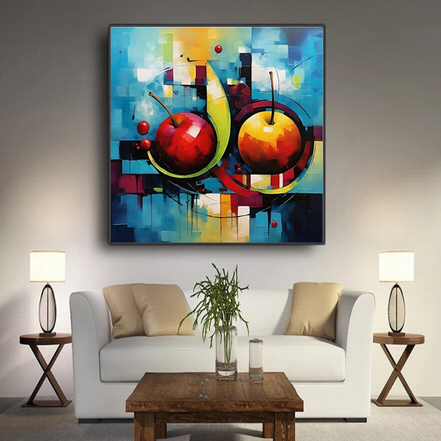 Whispers of Verdant Apples Oil Canvas