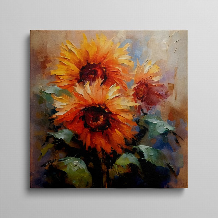 Orange Whisper, Petal Dreams Oil Canvas