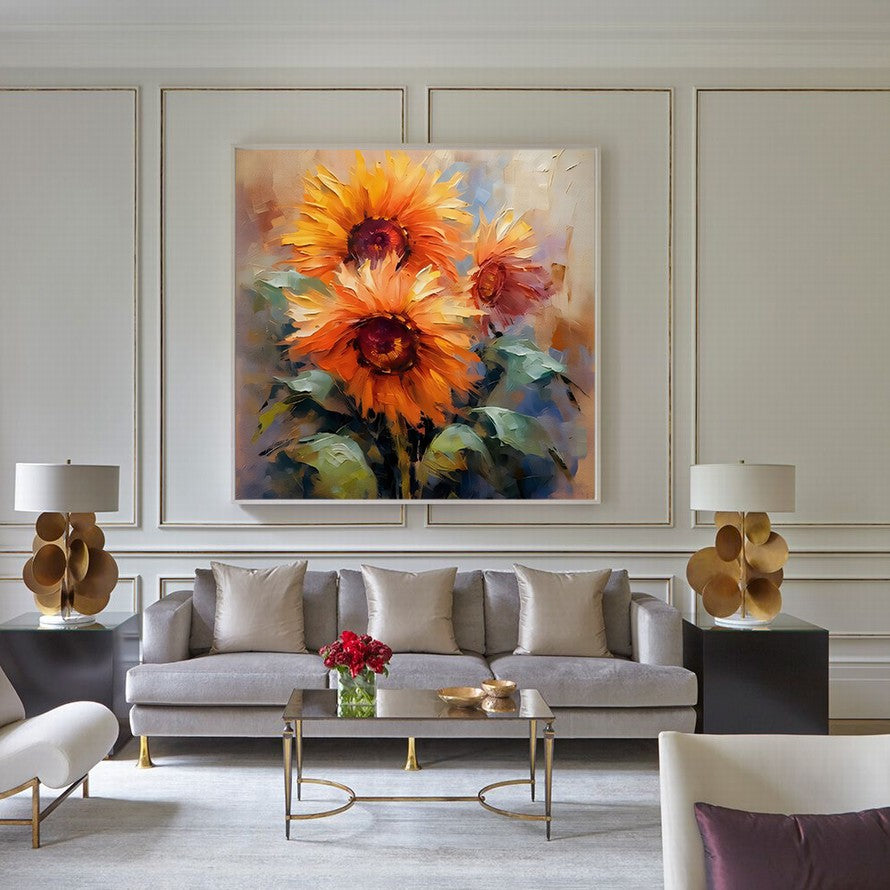 Orange Whisper, Petal Dreams Oil Canvas