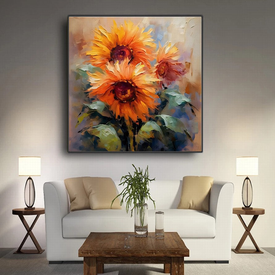 Orange Whisper, Petal Dreams Oil Canvas