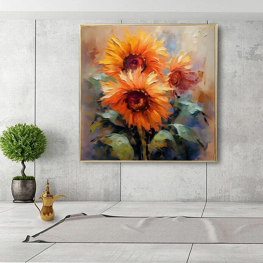 Orange Whisper, Petal Dreams Oil Canvas
