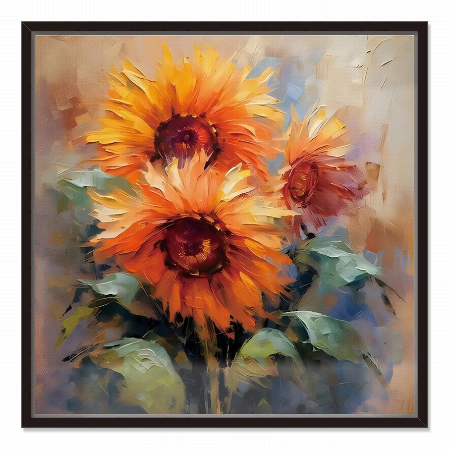 Orange Whisper, Petal Dreams Oil Canvas