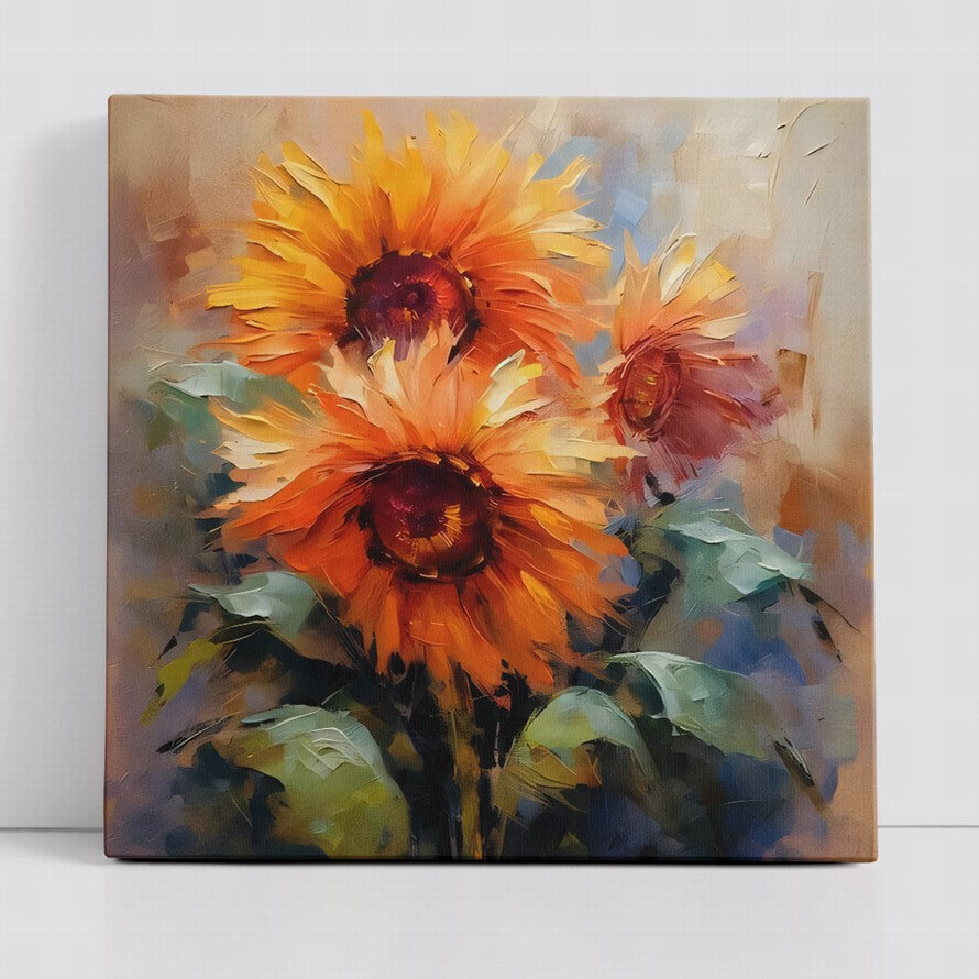 Orange Whisper, Petal Dreams Oil Canvas