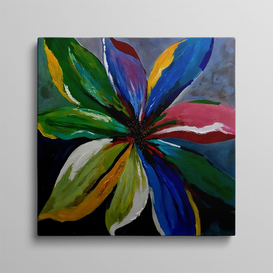 Rainbow Hues, Floral Dance Oil Canvas