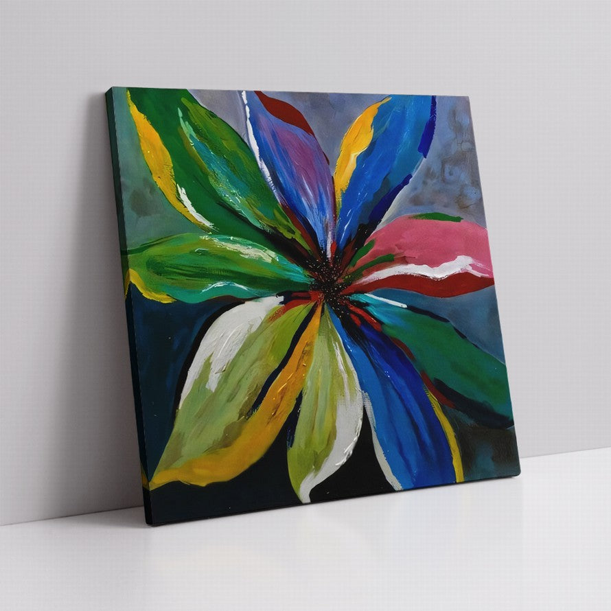 Rainbow Hues, Floral Dance Oil Canvas