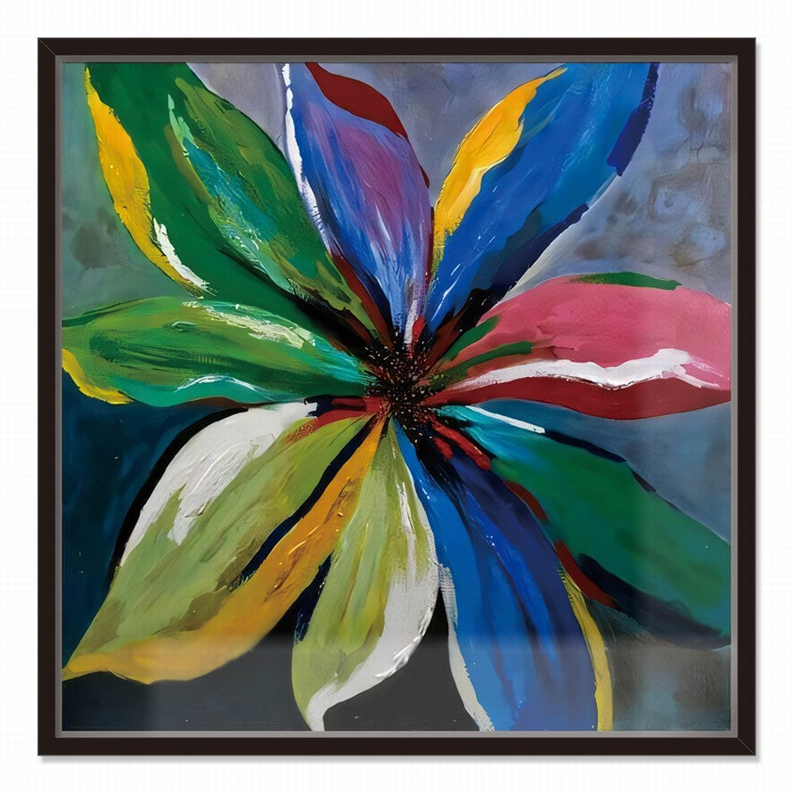 Rainbow Hues, Floral Dance Oil Canvas