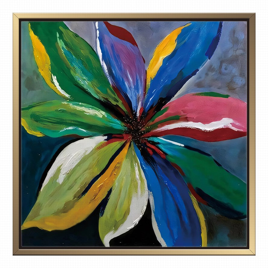Rainbow Hues, Floral Dance Oil Canvas