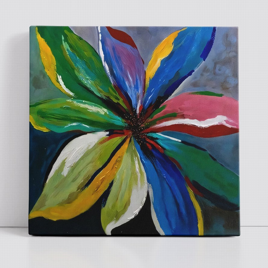 Rainbow Hues, Floral Dance Oil Canvas