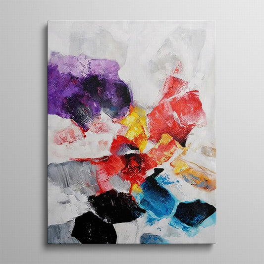 Red and Purple Hues Abstract Canvas
