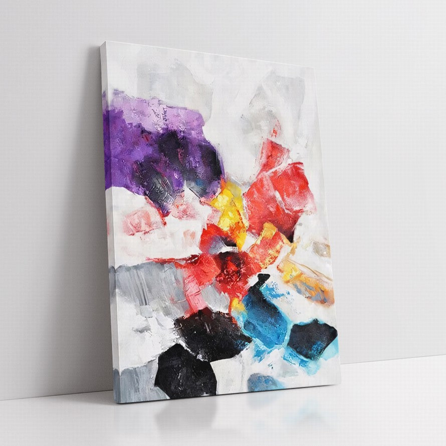 Red and Purple Hues Abstract Canvas