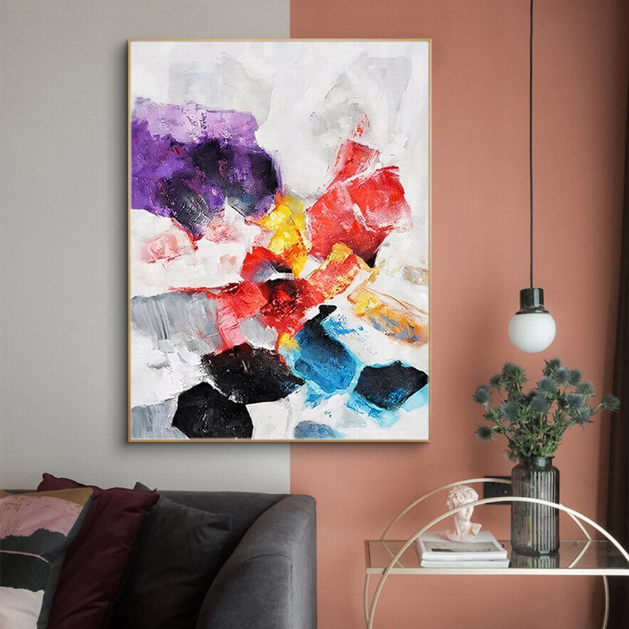 Red and Purple Hues Abstract Canvas