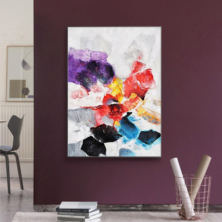 Red and Purple Hues Abstract Canvas