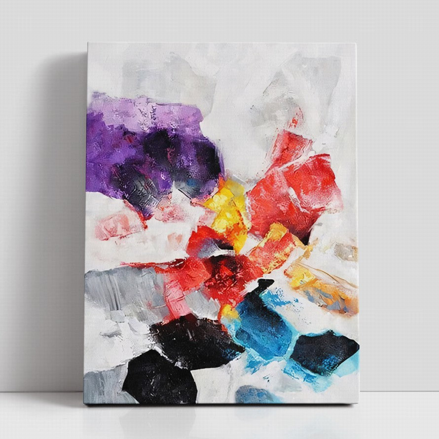 Red and Purple Hues Abstract Canvas