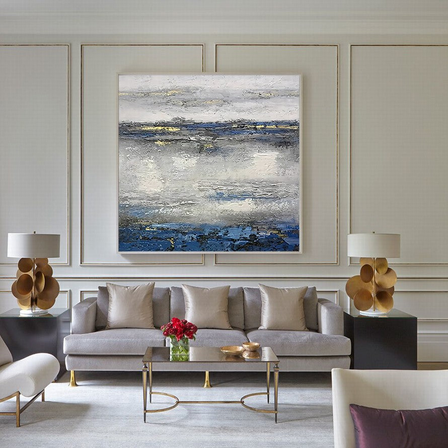 Grey Waters Abstract Oil Painting