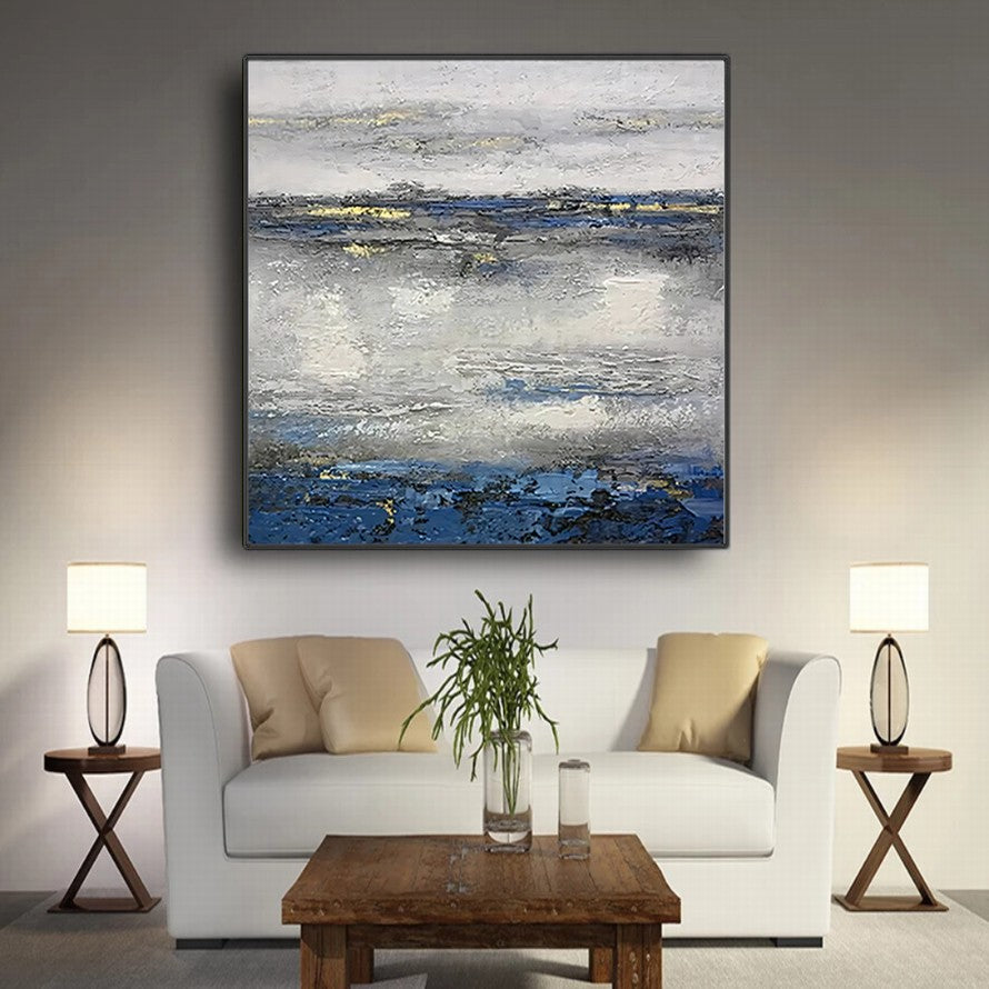 Grey Waters Abstract Oil Painting