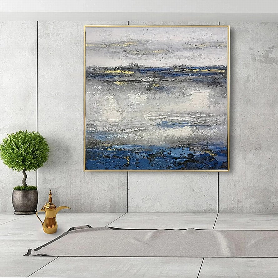 Grey Waters Abstract Oil Painting
