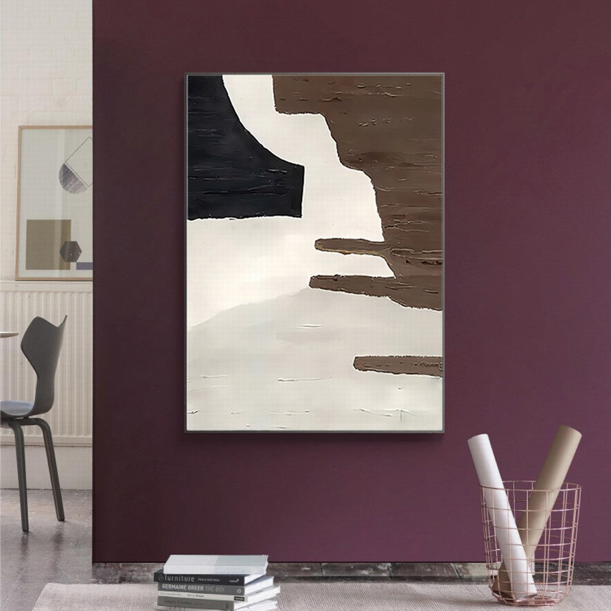 Black, Brown, Cream Oil Canvas