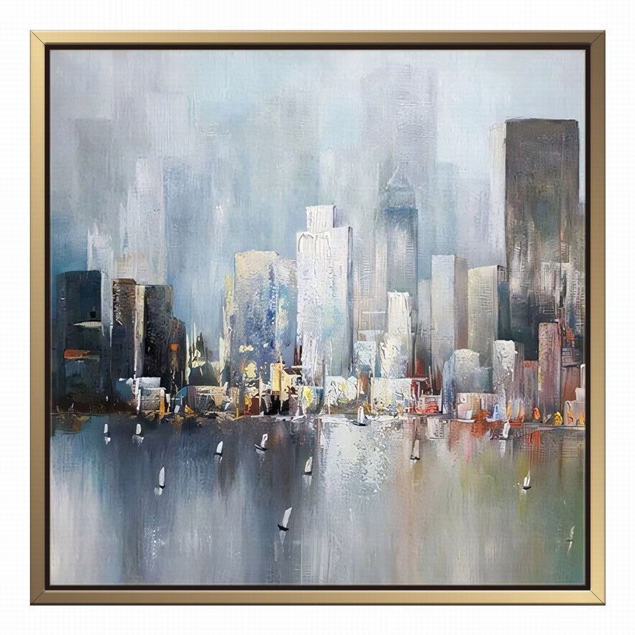 City View from Waters Abstract Oil Painting