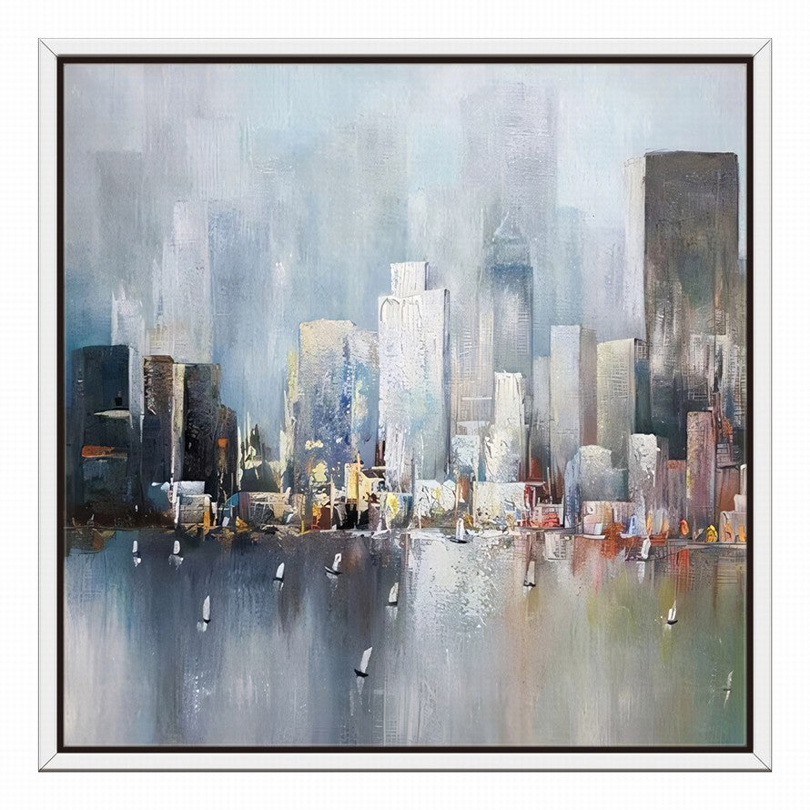 City View from Waters Abstract Oil Painting