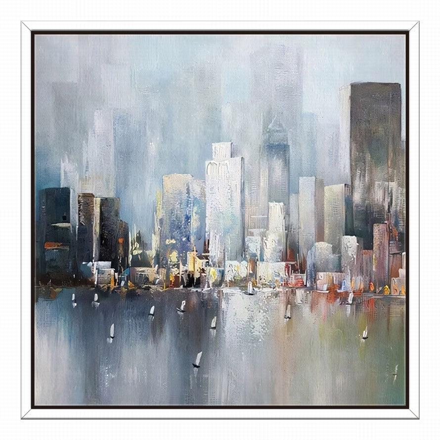 City View from Waters Abstract Oil Painting