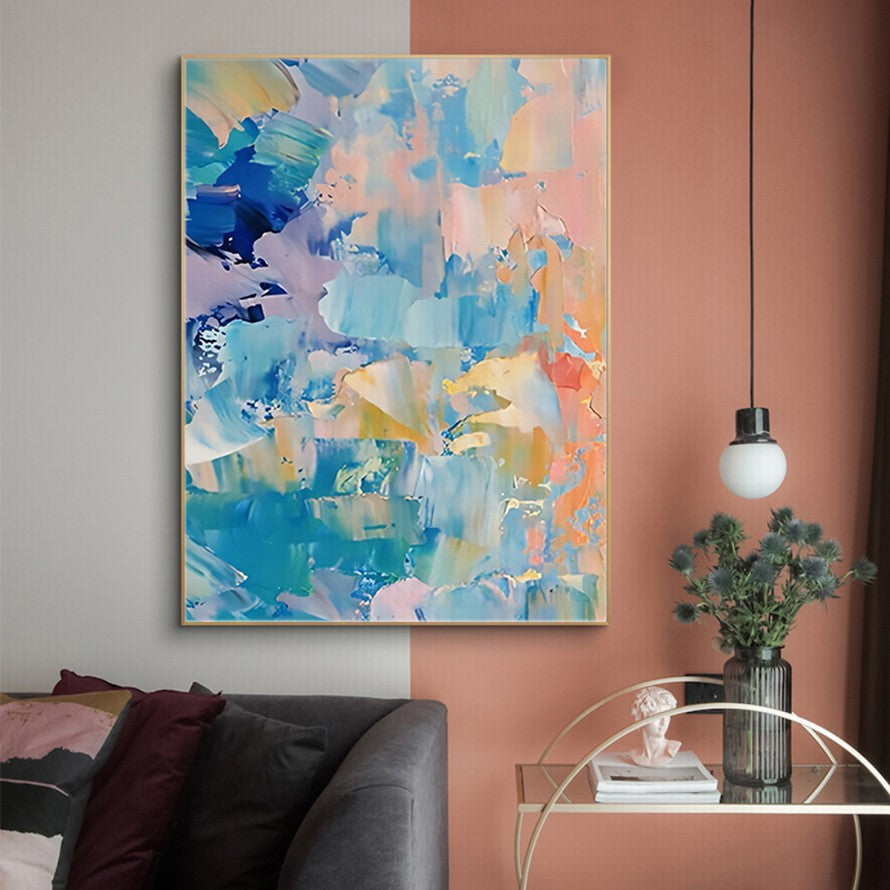 Splash of Rainbow Hues Abstract Painting