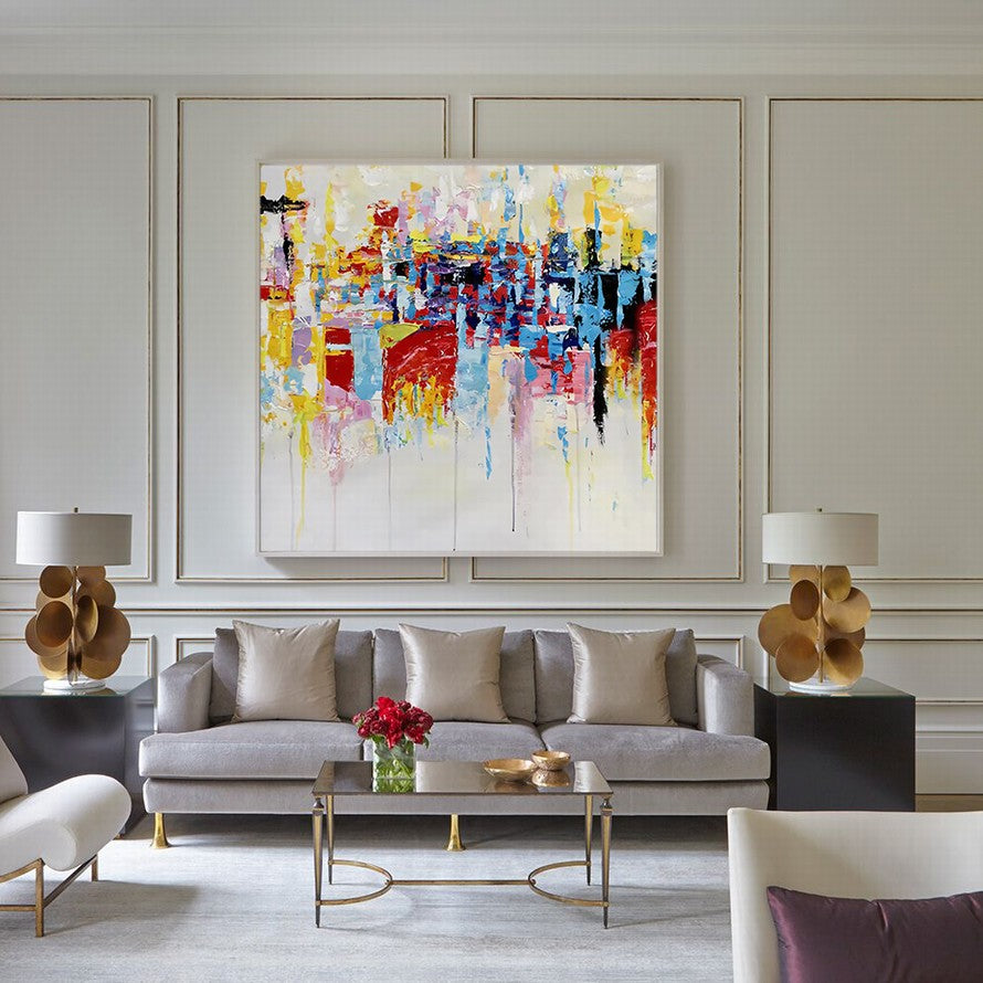 Abstract View of the City Oil Painting