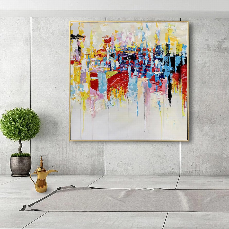 Abstract View of the City Oil Painting