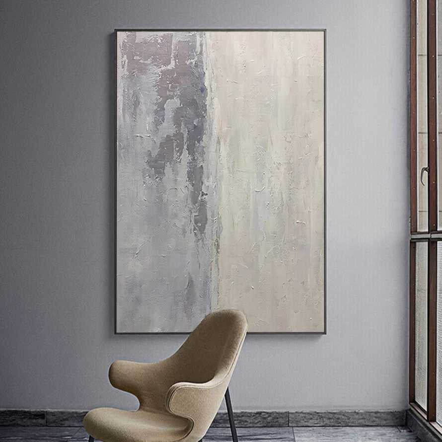 Beige Tone Ocean Waves Abstract Canvas