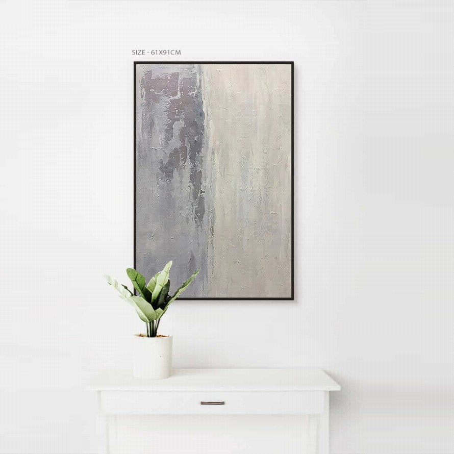 Beige Tone Ocean Waves Abstract Canvas