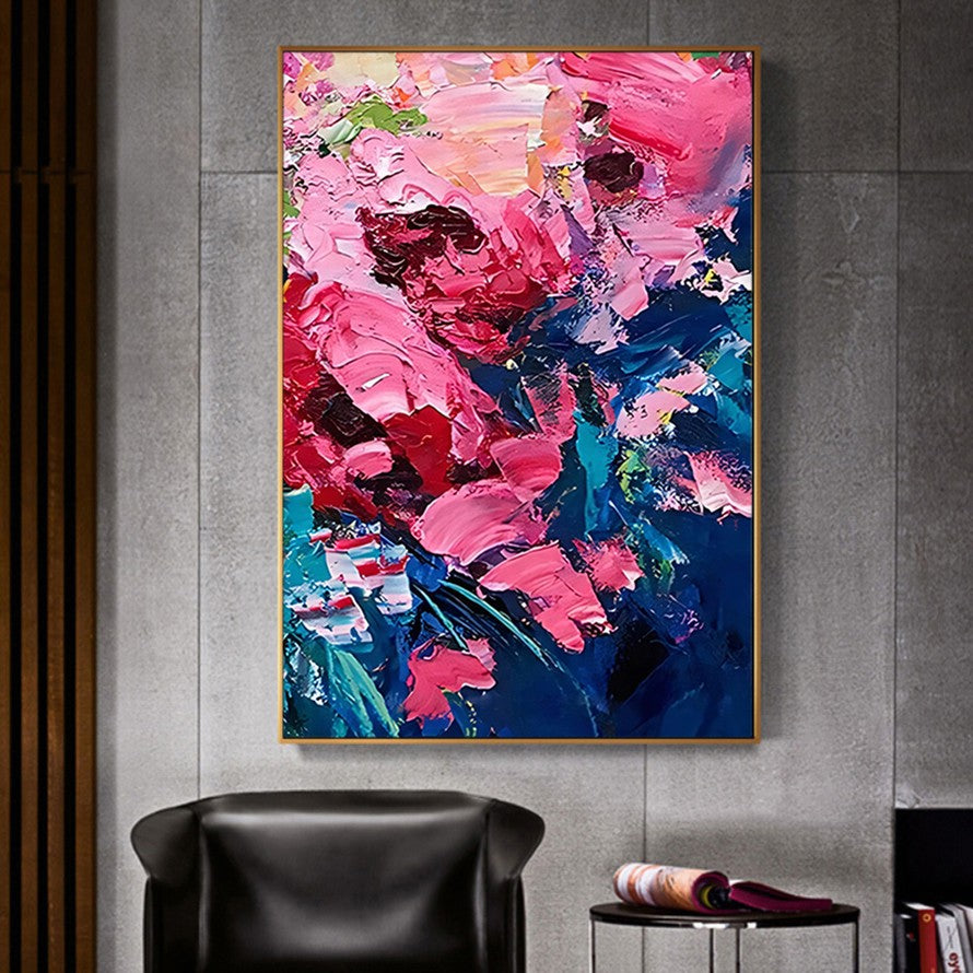 Splash of Floral Tones Abstract Oil Painting