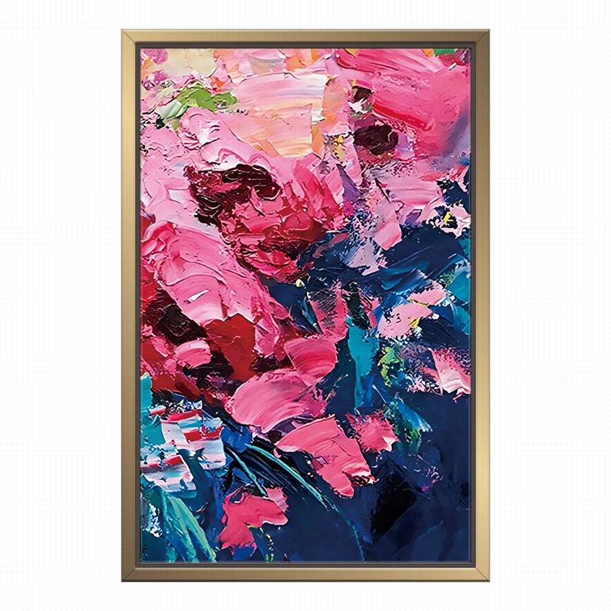 Splash of Floral Tones Abstract Oil Painting