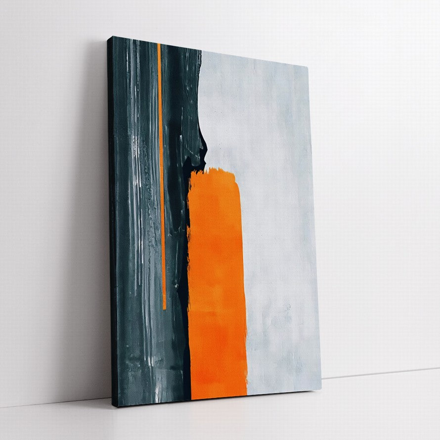 Orange, White, Dark Splash Abstract Painting