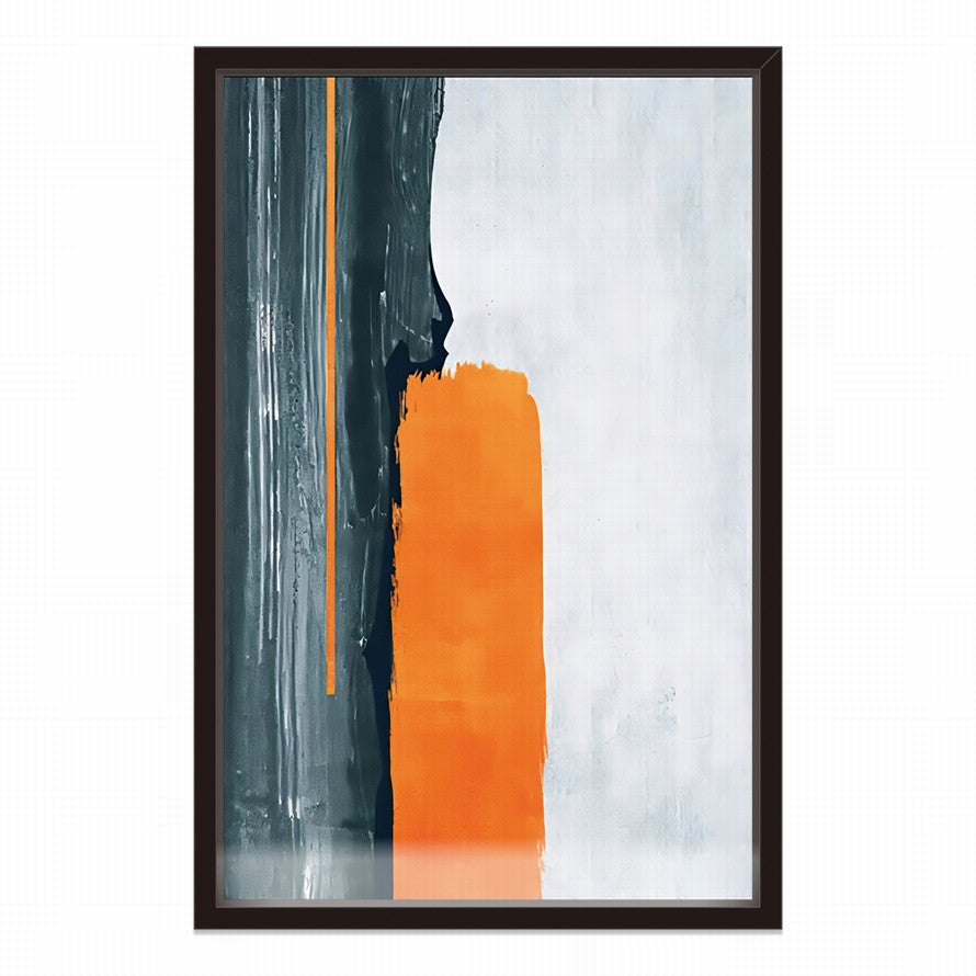 Orange, White, Dark Splash Abstract Painting