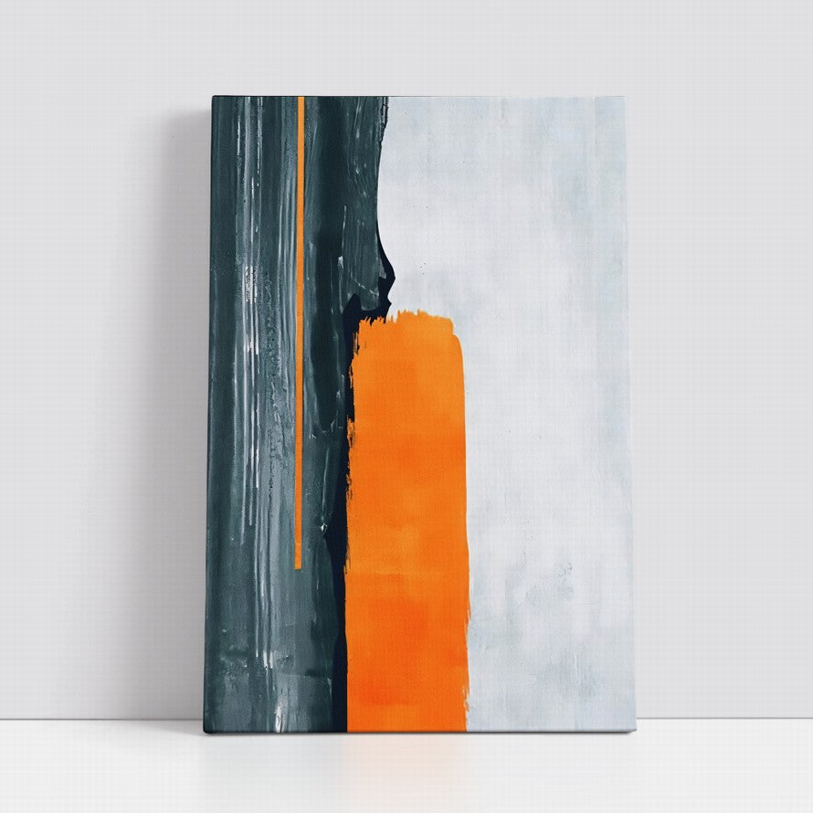Orange, White, Dark Splash Abstract Painting