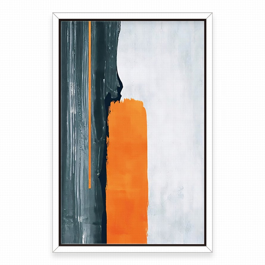 Orange, White, Dark Splash Abstract Painting