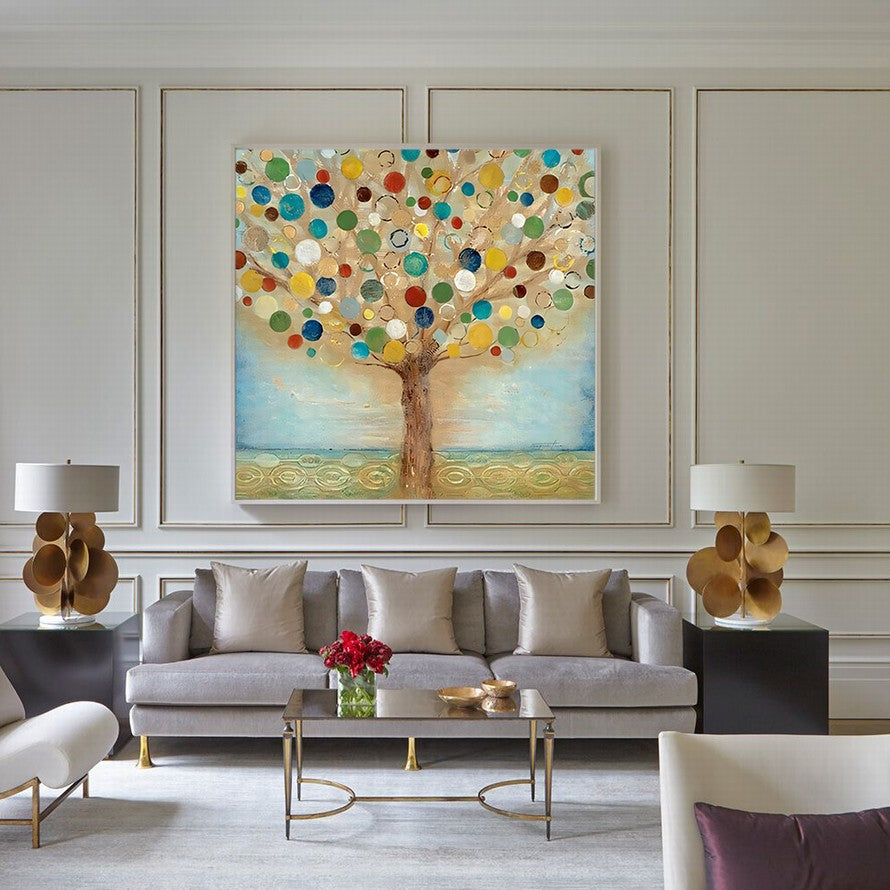 Peacock Leaves, Nature's Majesty Oil Canvas