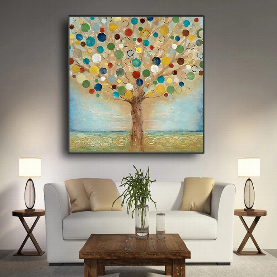 Peacock Leaves, Nature's Majesty Oil Canvas